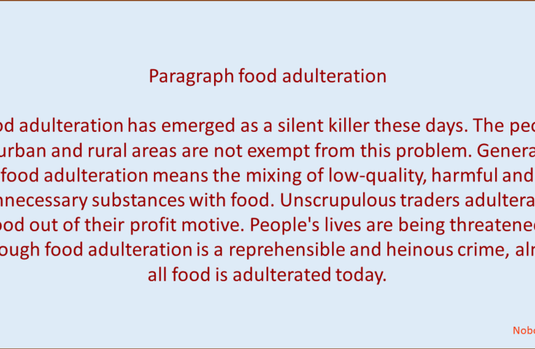 An In-Depth HSC Food Adulteration Paragraph SSC Exam 2023